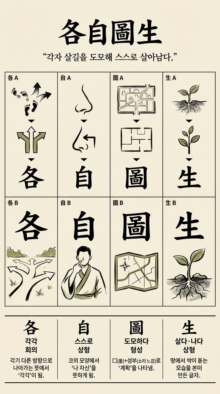 각자도생 한자 형성