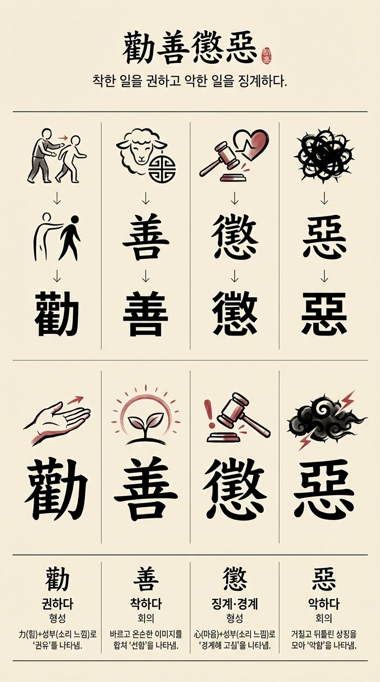 권선징악 한자 형성