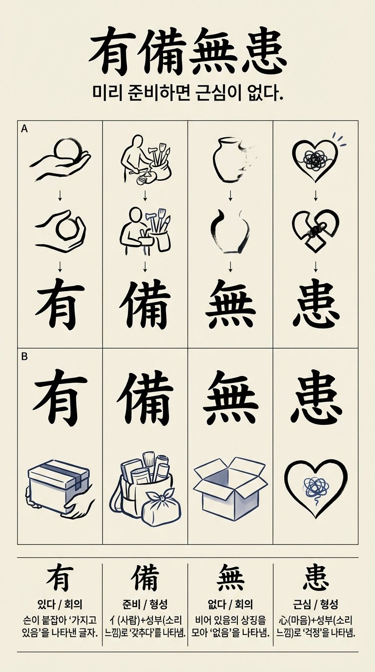 유비무환 한자 형성