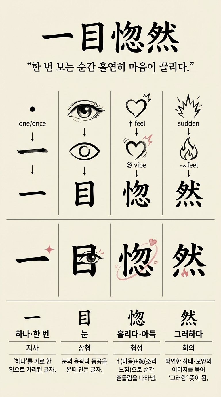 일목홀연 한자 형성