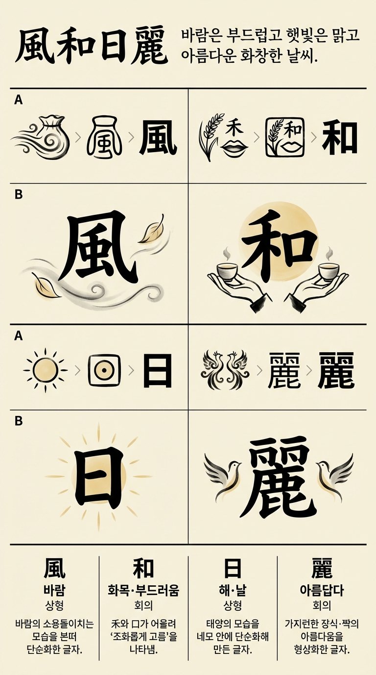 풍화일려 한자 형성