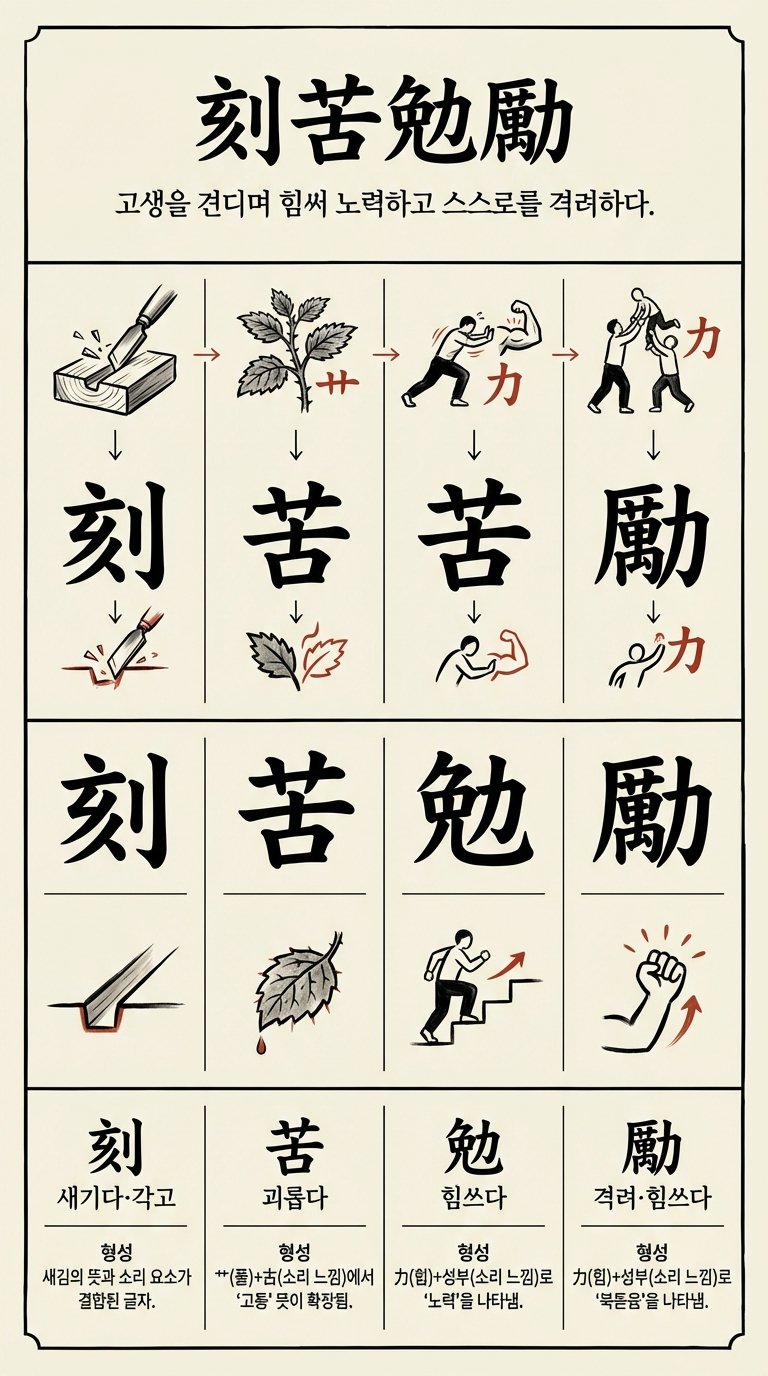 각고면려 한자 형성